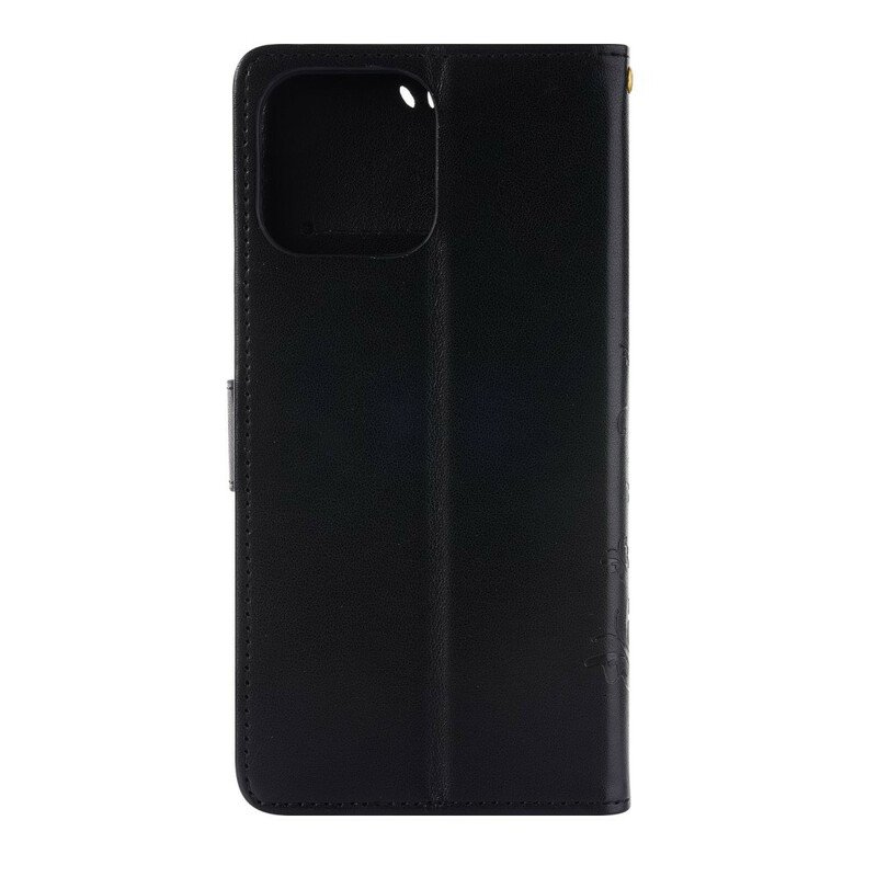 Fodral iPhone 13 Pro Med Kedjar Strappy Grafiska Blommor