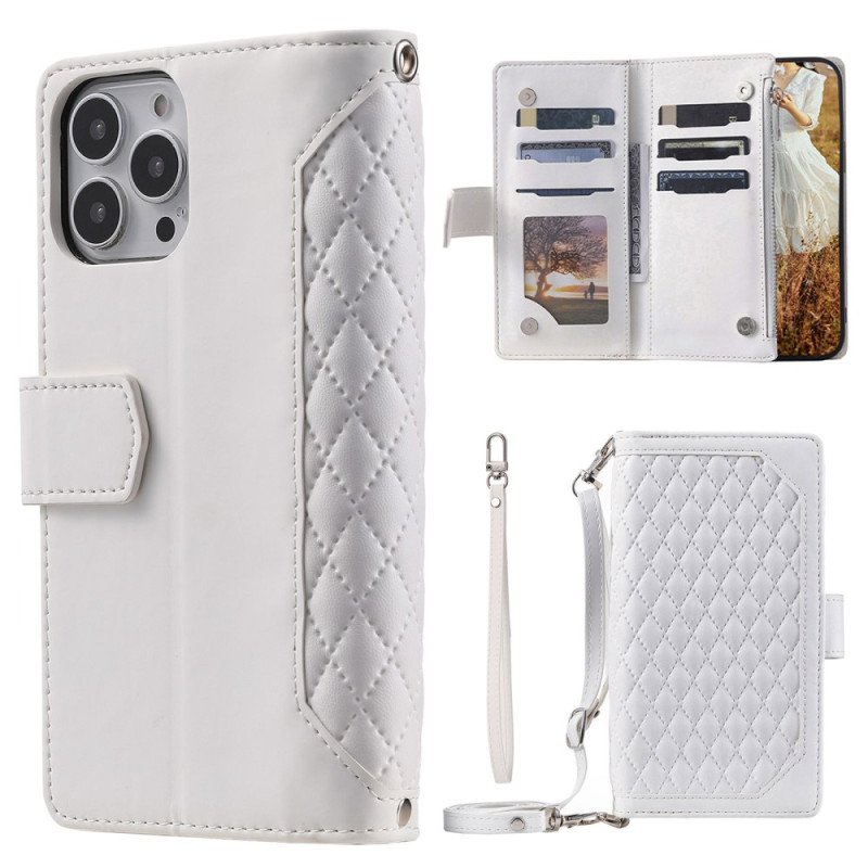 Fodral iPhone 13 Pro Quiltad Stil Med Axelrem
