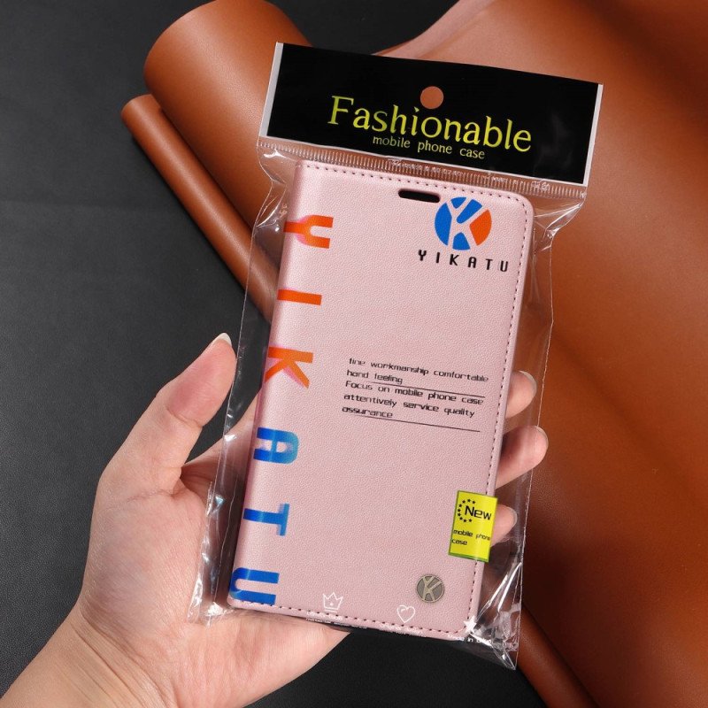 Folio-fodral iPhone 13 Pro Läderfodral Nit I Läderstil Yikatu