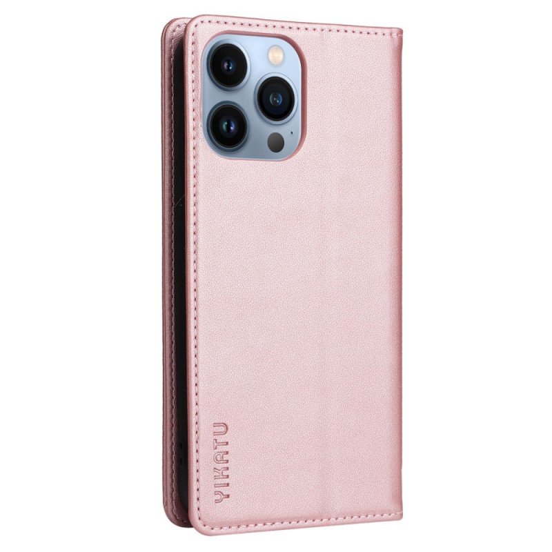 Folio-fodral iPhone 13 Pro Läderfodral Nit I Läderstil Yikatu