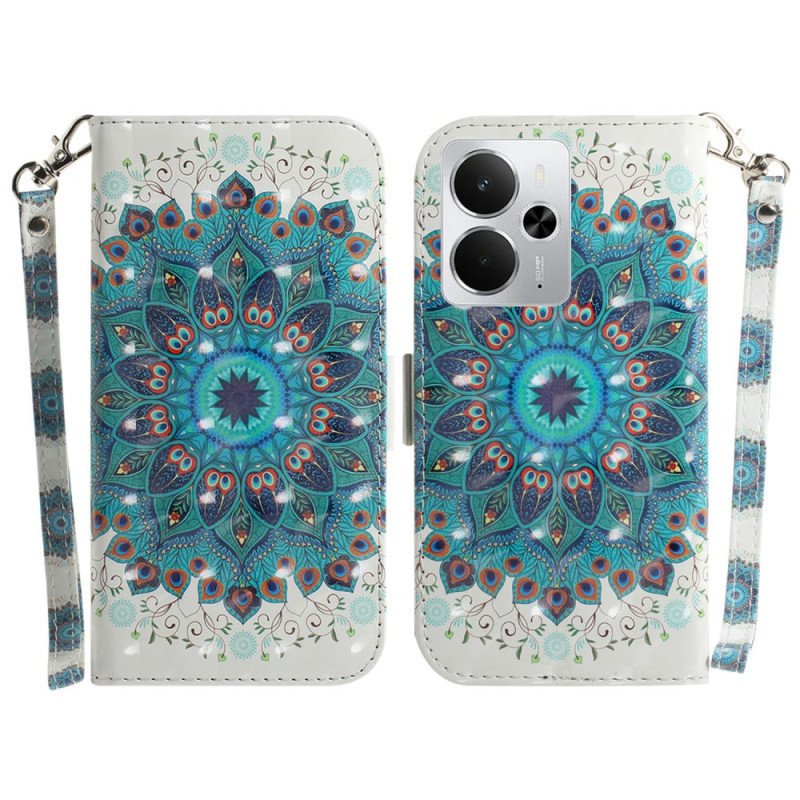 Fodral För Realme 14 5g Grön Mandala Med Snodd