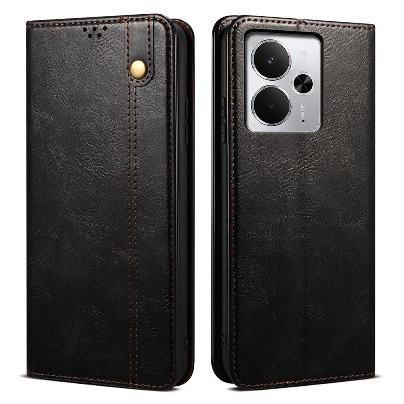 Folio-fodral För Realme 14 5g Vaxat Konstläder