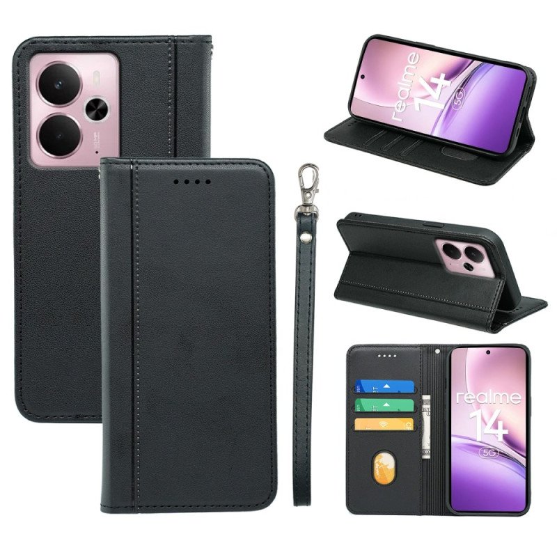 Folio-fodral Realme 14 5g Avtagbar Rem