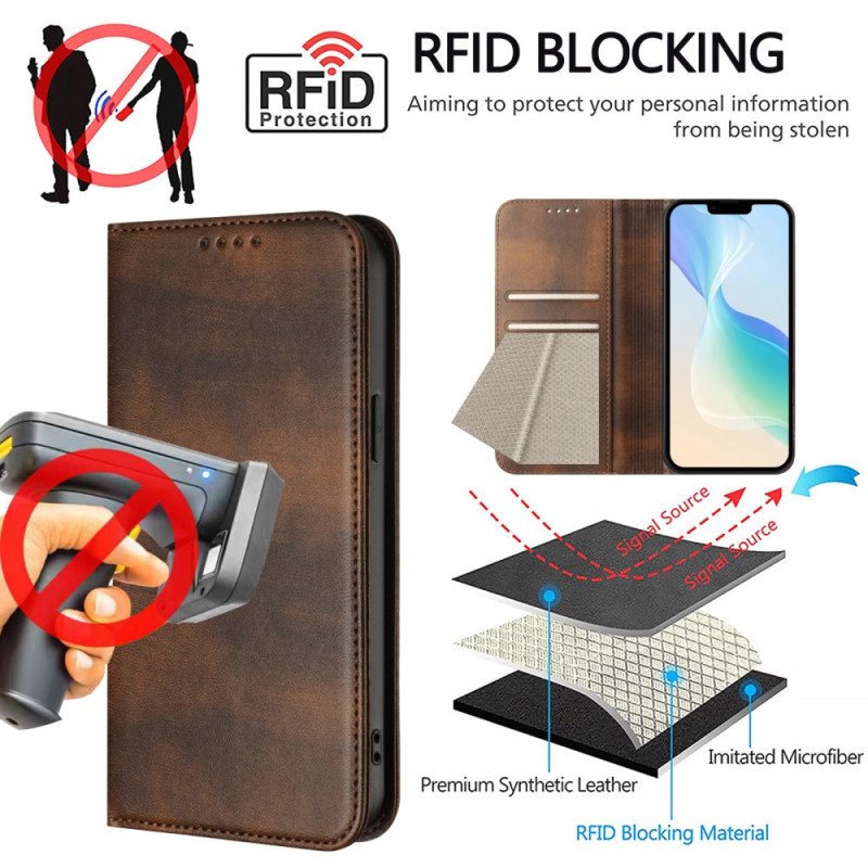 Folio-fodral Realme 14 5g Retro Rfid-skydd