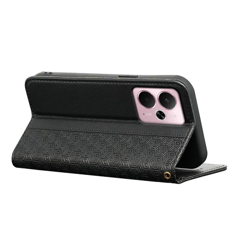 Folio-fodral Realme 14 5g Rutig Kant Och Rem