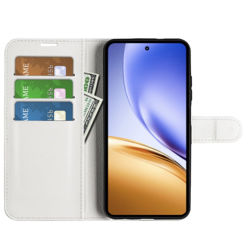 Läderfodral Realme 14 5g Telefonfodral Litchi-konstläder