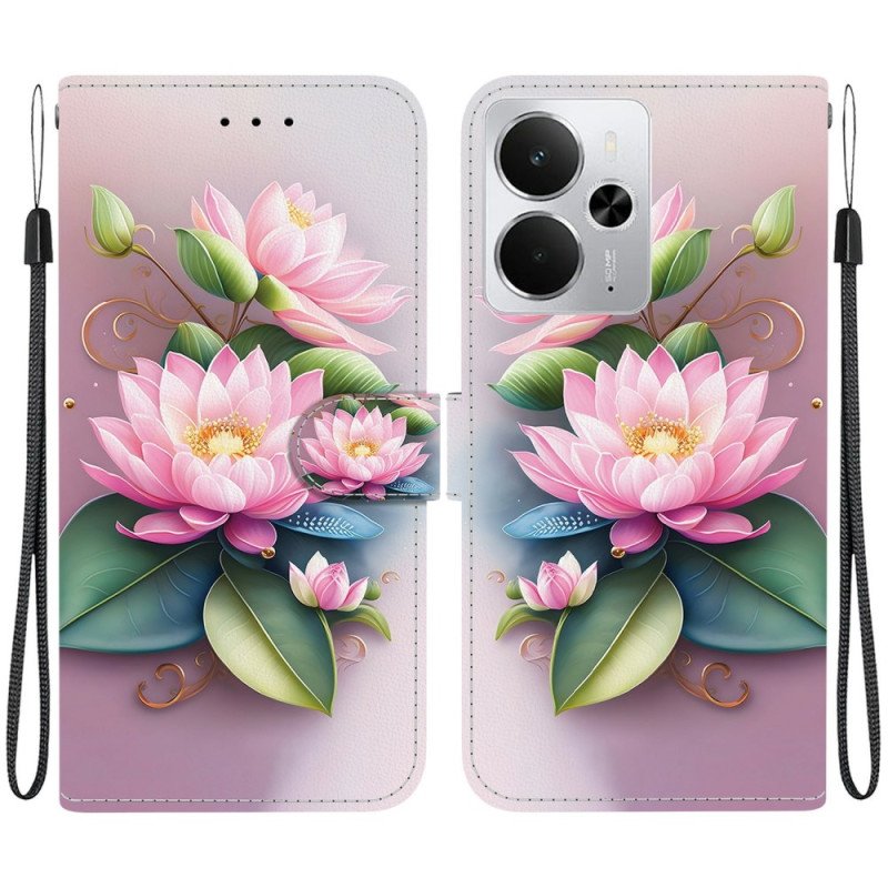 Läderfodral Realme 14 5g Telefonfodral Lotusblomma