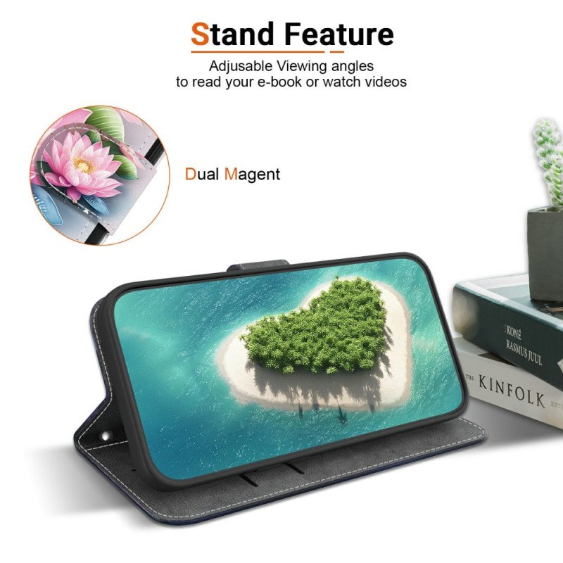 Läderfodral Realme 14 5g Telefonfodral Lotusblomma
