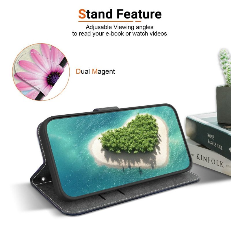 Läderfodral Realme 14 5g Telefonfodral Solrosmönster