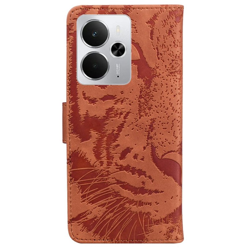 Läderfodral Realme 14 5g Telefonfodral Tigertryck