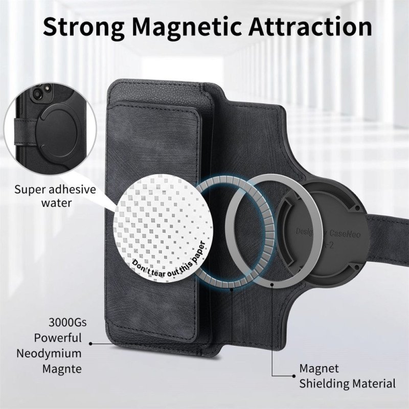 Läderskal Fodral Realme 14 5g Avtagbart Fodral Caseneo