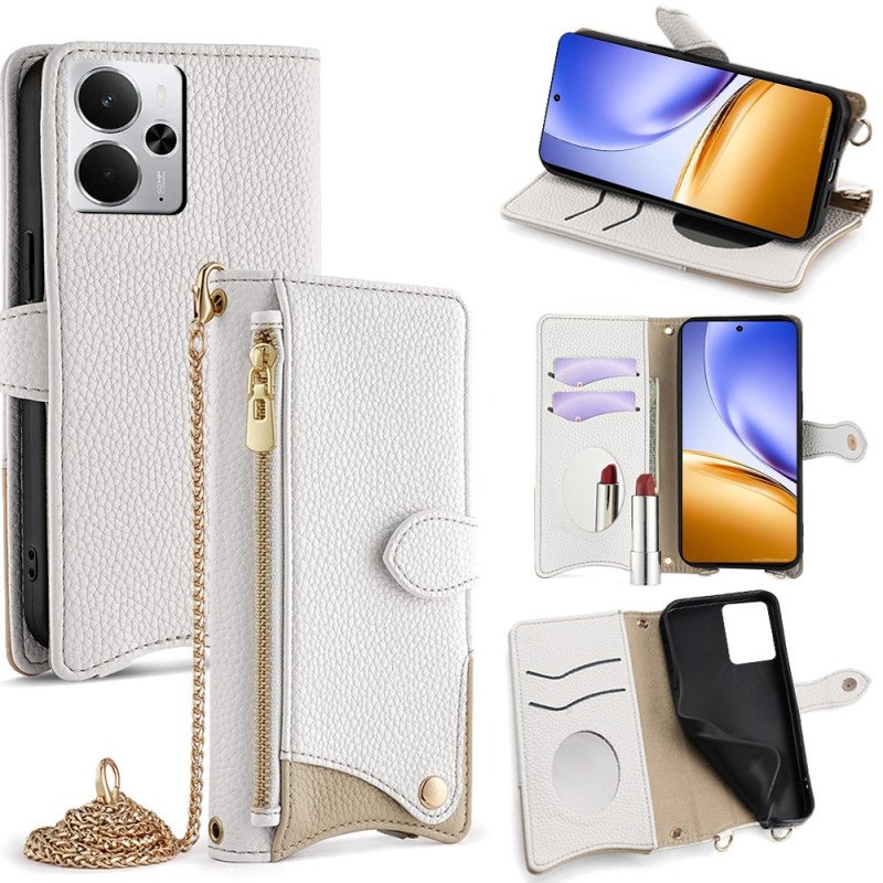 Skyddsfodral Realme 14 5g Plånboksdesign Med Kedja