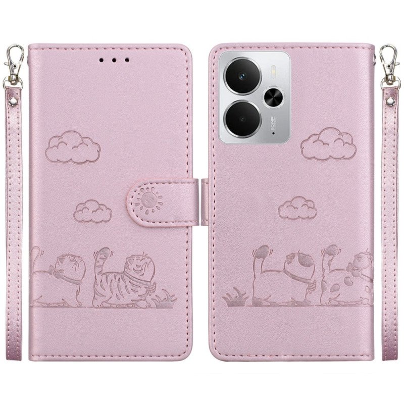 Skyddsfodral Realme 14 5g Rfid-kattmotivrem