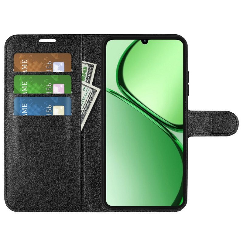 Fodral För Realme Note 60x Klassiskt Litchi-konstläder