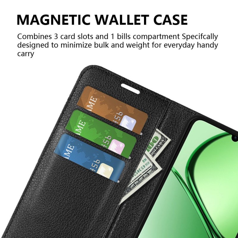 Fodral För Realme Note 60x Klassiskt Litchi-konstläder