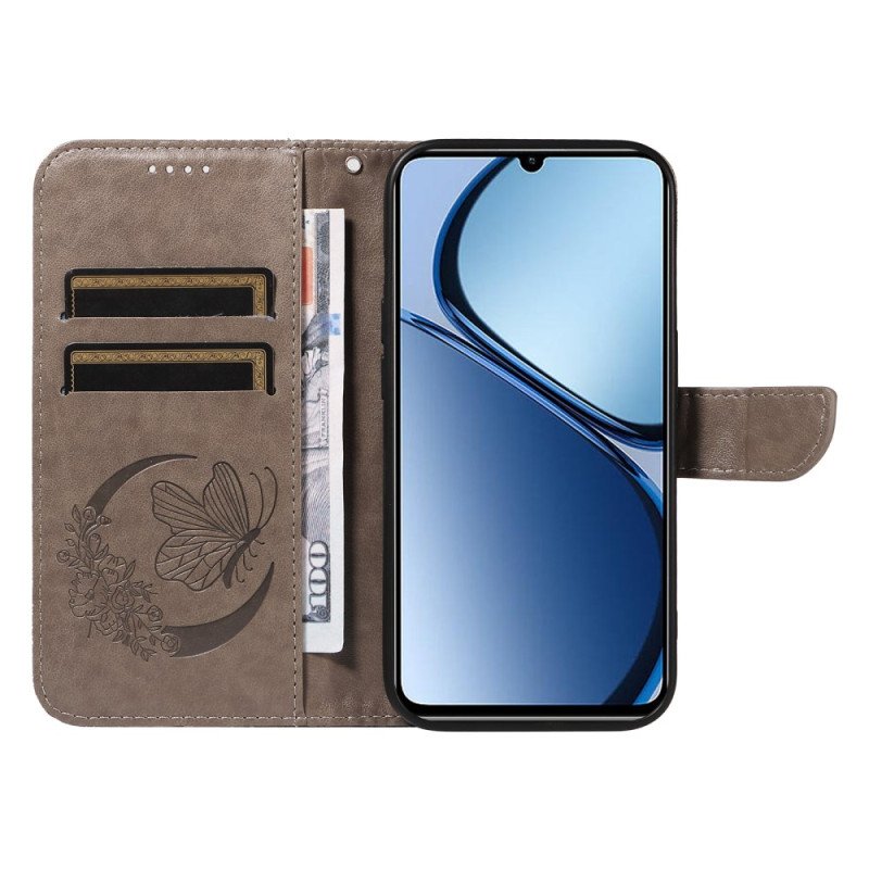 Läderfodral Realme Note 60x Telefonfodral Grafisk Fjäril