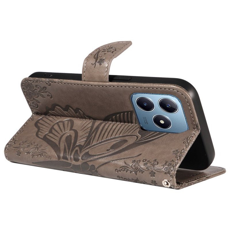 Läderfodral Realme Note 60x Telefonfodral Grafisk Fjäril