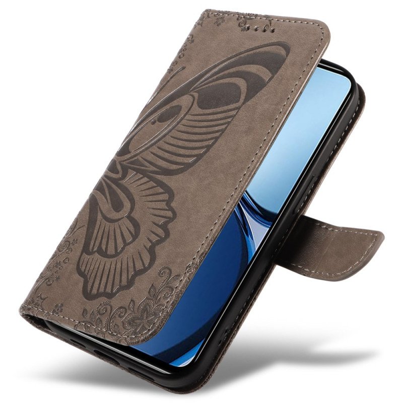 Läderfodral Realme Note 60x Telefonfodral Grafisk Fjäril