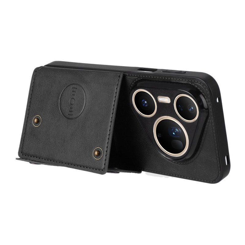 Skal Huawei Pura 80 Ultra Telefonfodral Korthållare I Lädereffekt