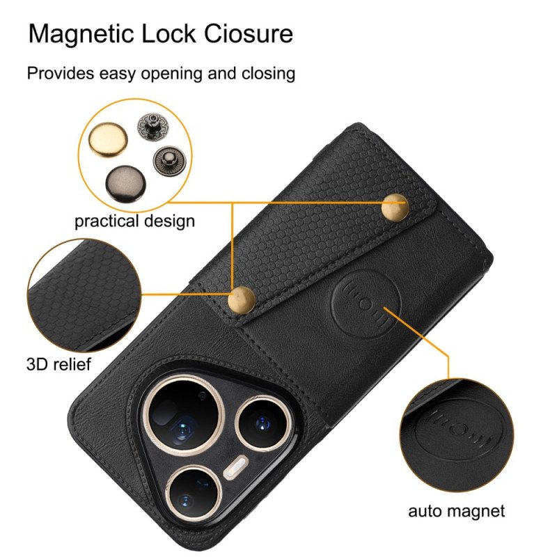 Skal Huawei Pura 80 Ultra Telefonfodral Korthållare I Lädereffekt