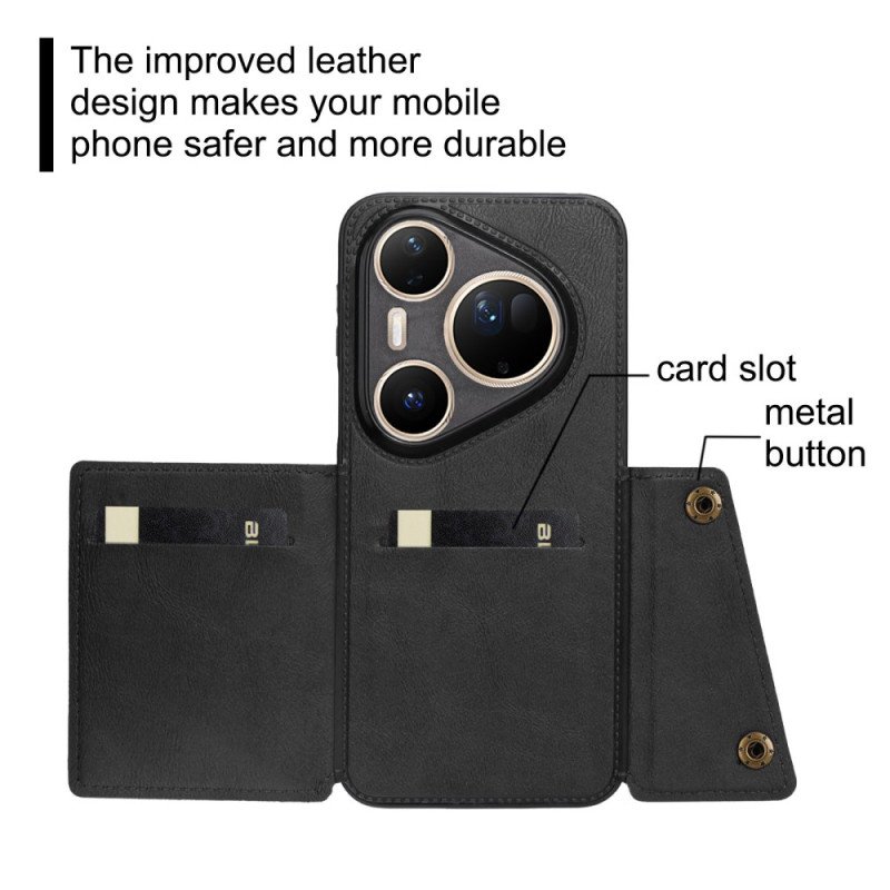 Skal Huawei Pura 80 Ultra Telefonfodral Korthållare I Lädereffekt