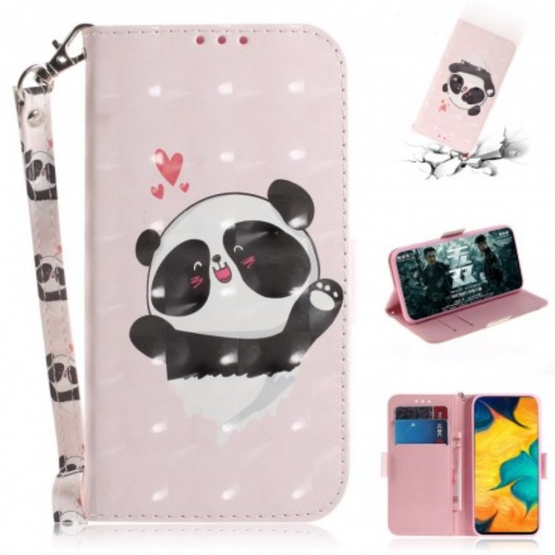 Fodral Samsung Galaxy A30 Med Kedjar Panda Love Med Snodd