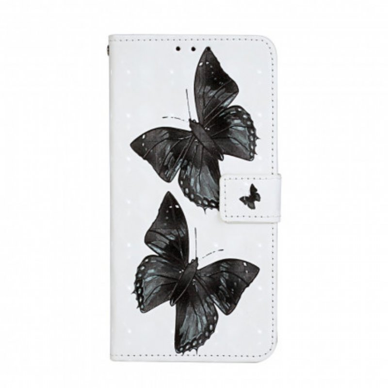 Läderfodral iPhone 11 Med Kedjar Justerbar Fjärilsrem