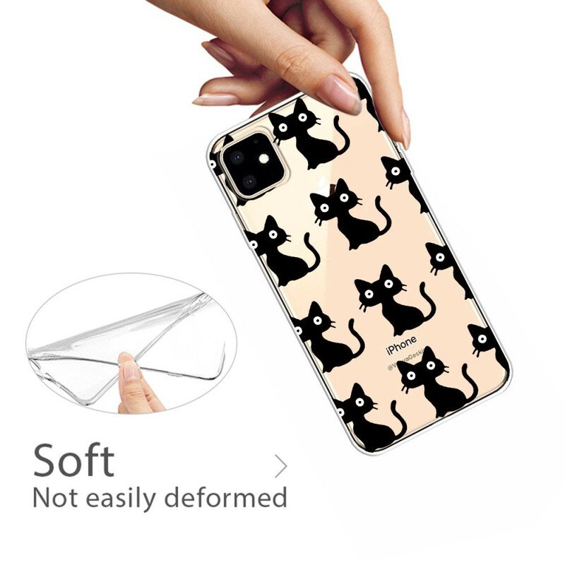 Mobilskal iPhone 11 Flera Svarta Katter