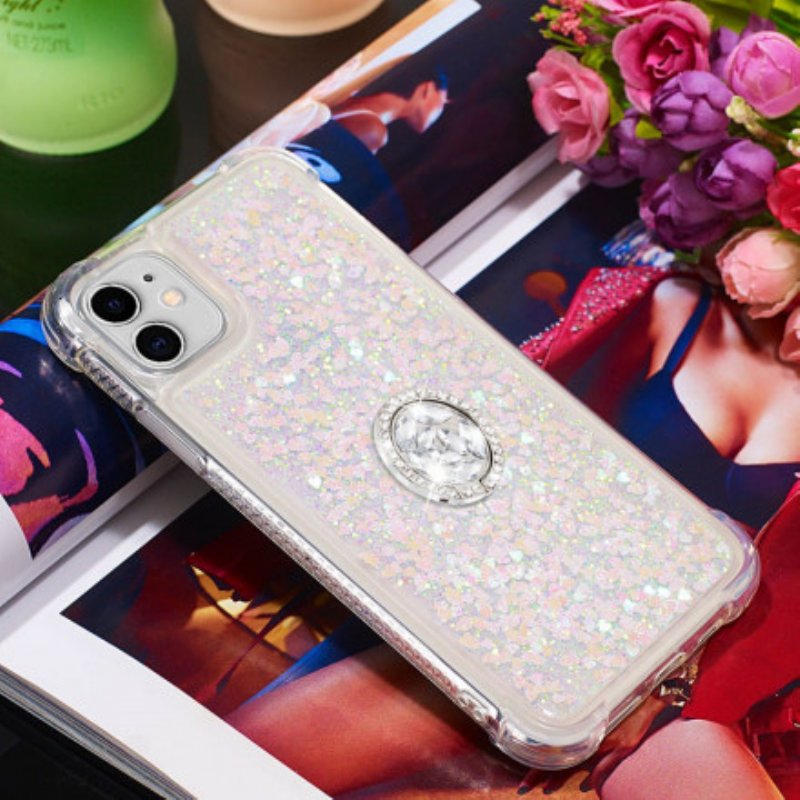 Skal iPhone 11 Paljetter Med Ringstödsdiamanter