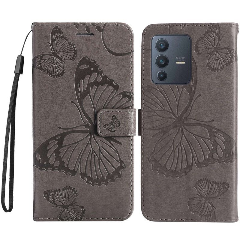 Fodral Vivo V23 5G Med Kedjar Jättebandfjärilar
