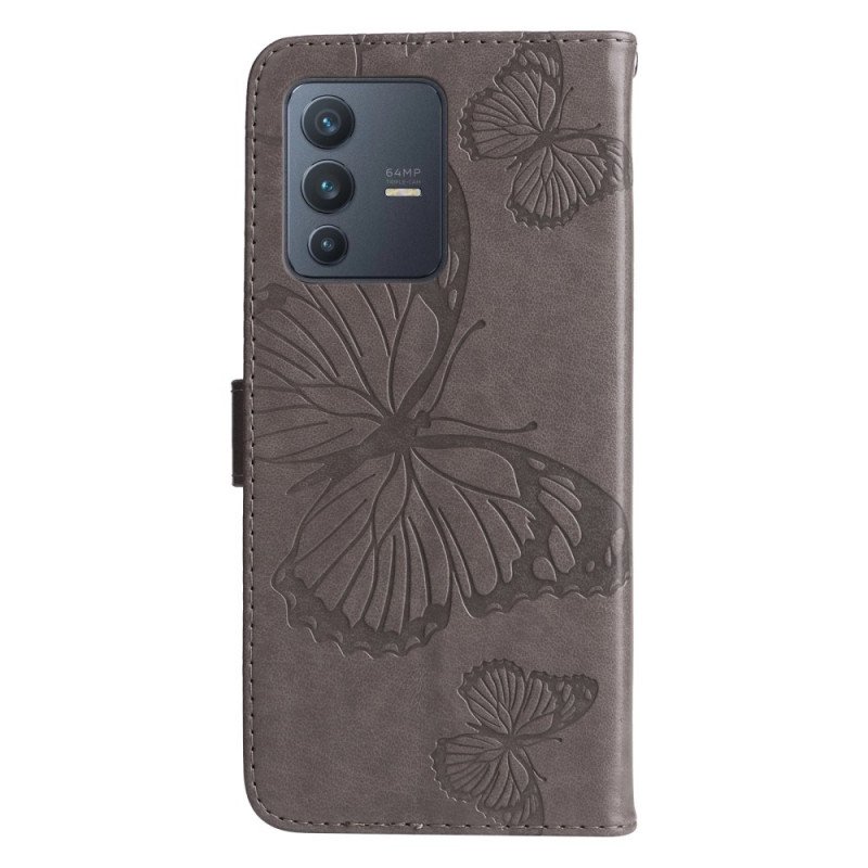 Fodral Vivo V23 5G Med Kedjar Jättebandfjärilar