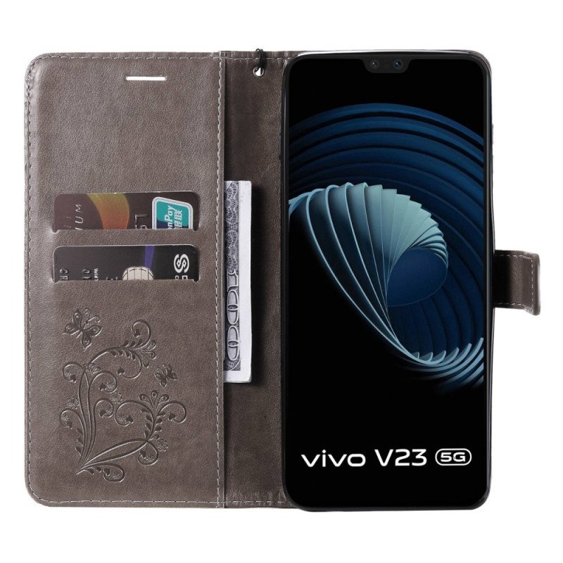 Fodral Vivo V23 5G Med Kedjar Jättebandfjärilar
