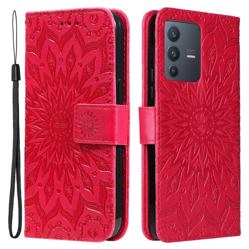 Folio-fodral Vivo V23 5G Mandala Sun Med Snodd