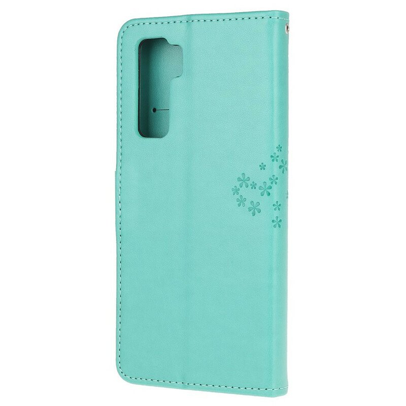 Fodral Huawei P40 Lite 5G Med Kedjar Stringträd Och Ugglor