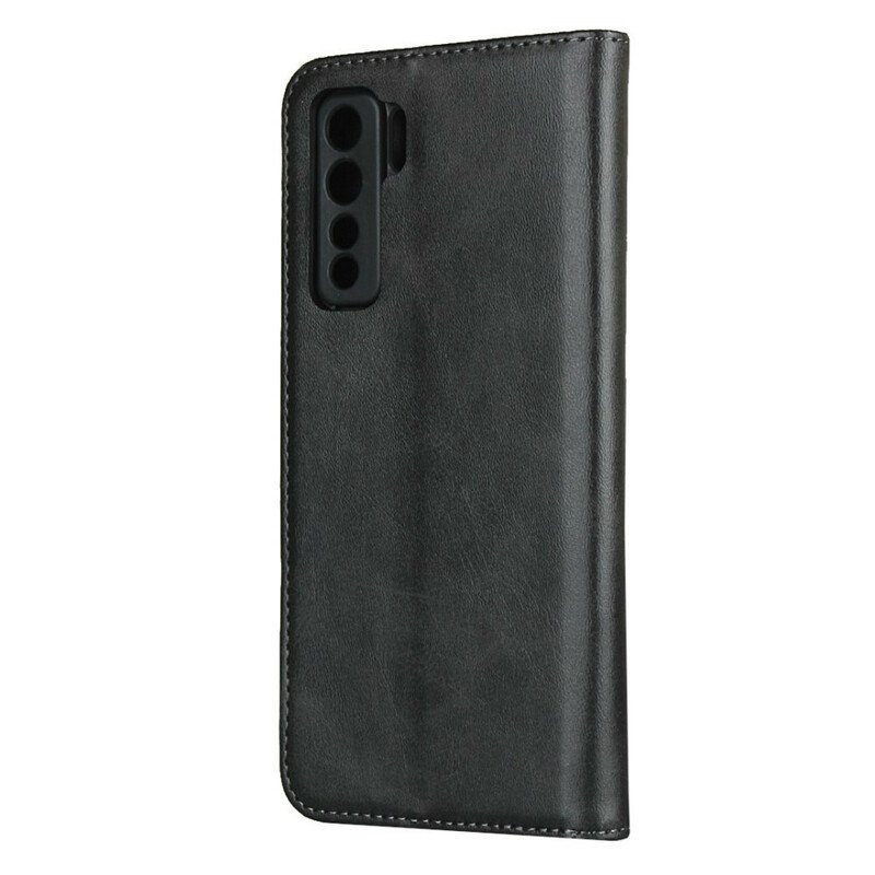 Folio-fodral Huawei P40 Lite 5G Läderfodral Äkta Läder