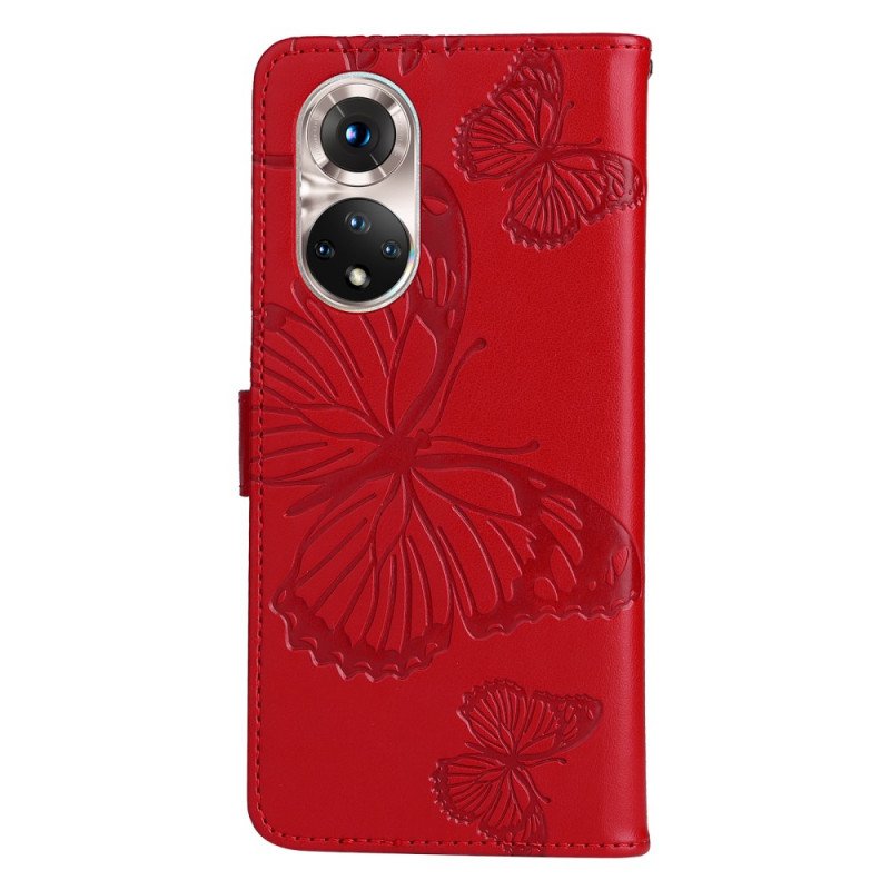 Fodral Huawei Nova 9 Med Kedjar Jättebandfjärilar