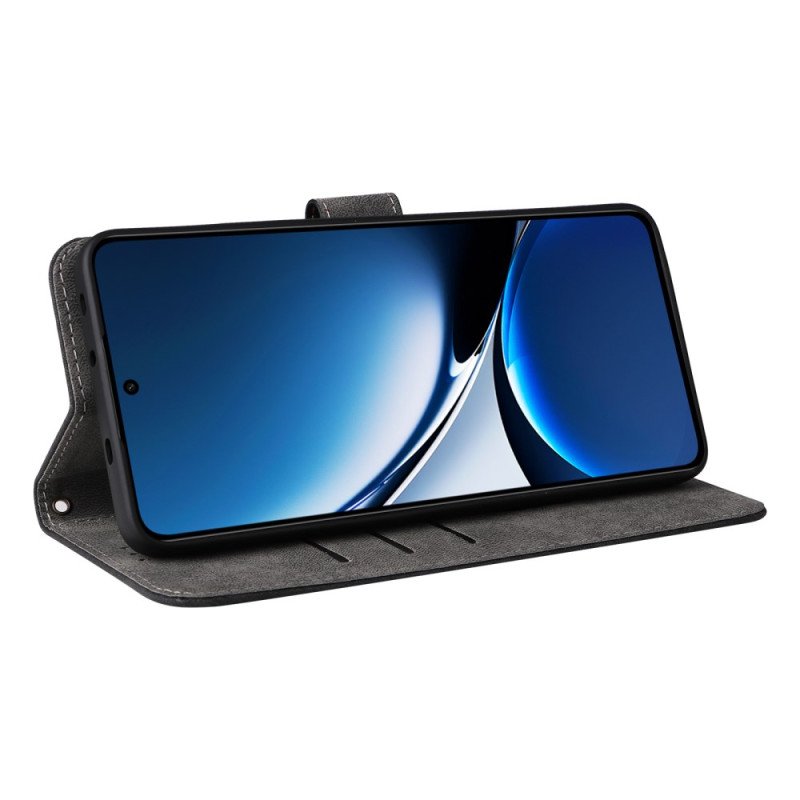 Fodral Poco X7 Pro 5g Mockaeffekt Rfid-skydd Och Rem