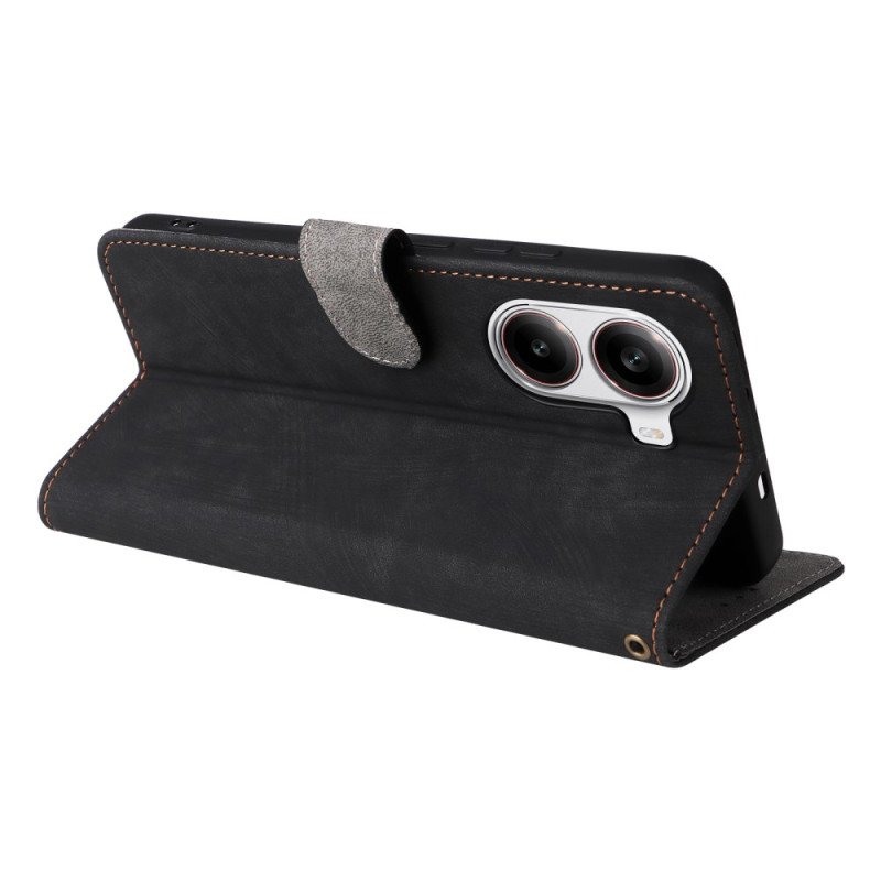 Fodral Poco X7 Pro 5g Mockaeffekt Rfid-skydd Och Rem