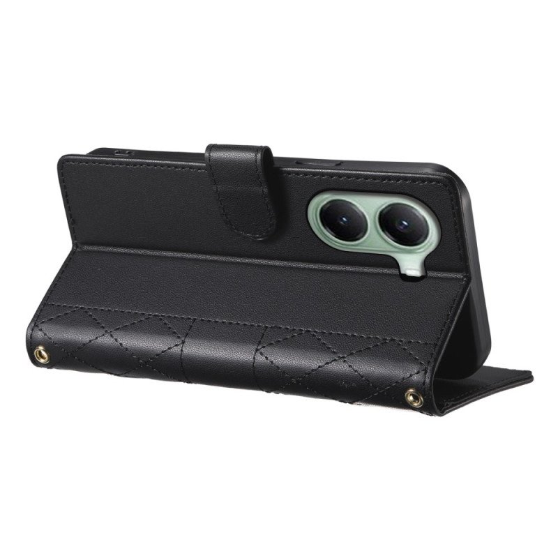 Fodral Poco X7 Pro 5g Quiltad Med Rem Och Axelrem