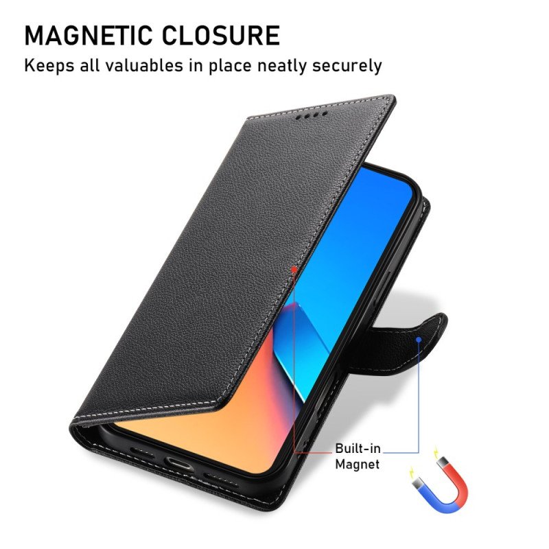 Läderfodral Poco X7 Pro 5g Telefonfodral Litchi-läderstil