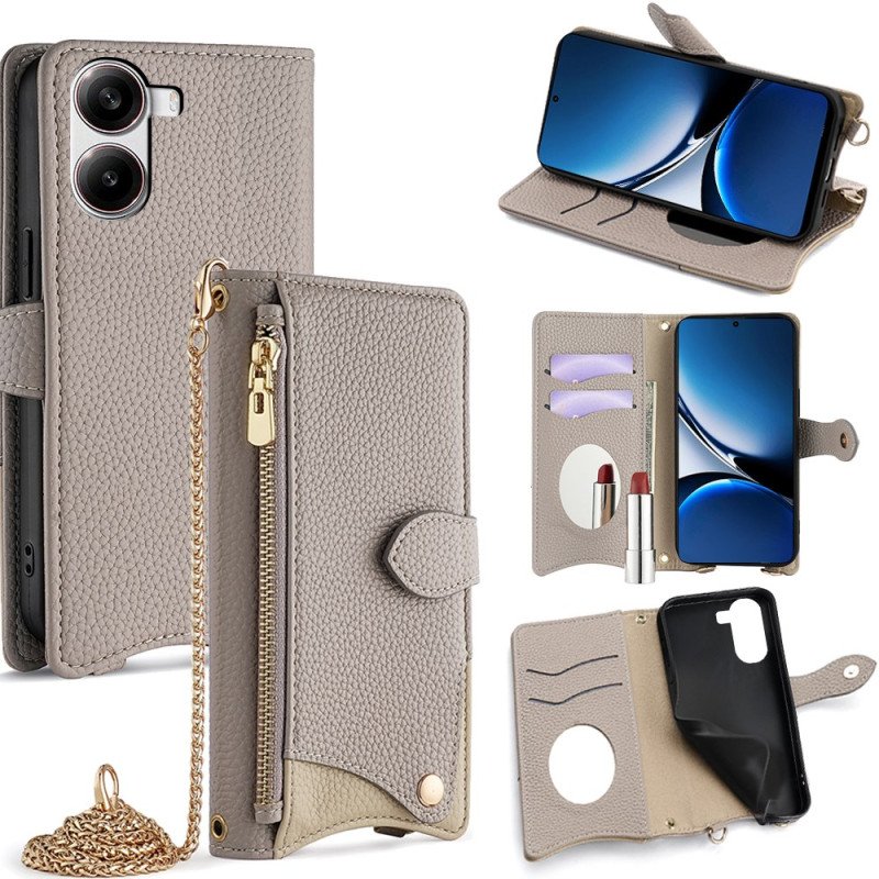 Läderfodral Poco X7 Pro 5g Telefonfodral Plånbok Med Kedja