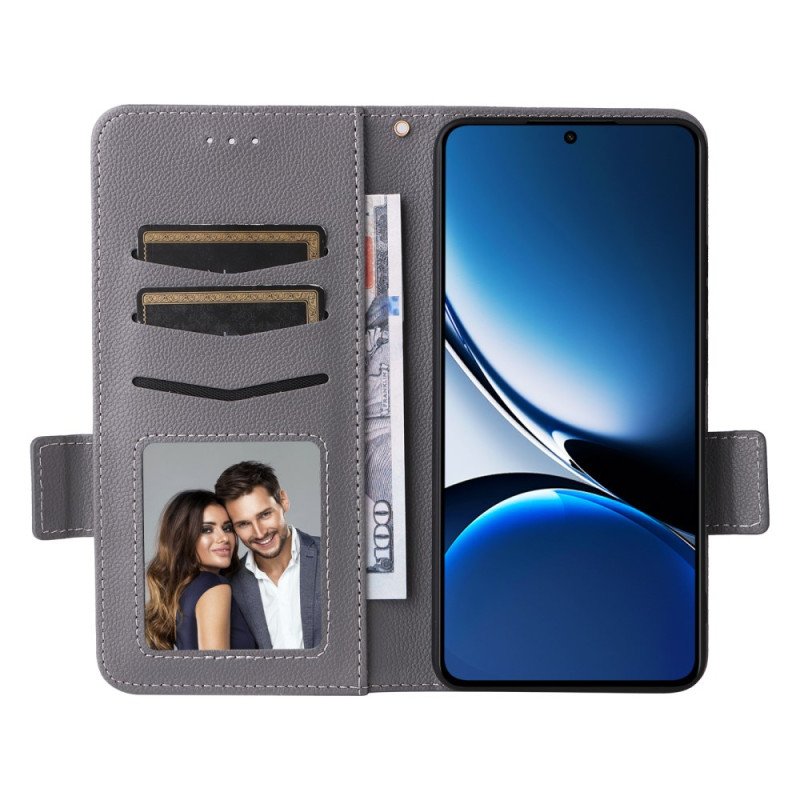 Läderskal Fodral Poco X7 Pro 5g Litchi-konstläder Med Rem