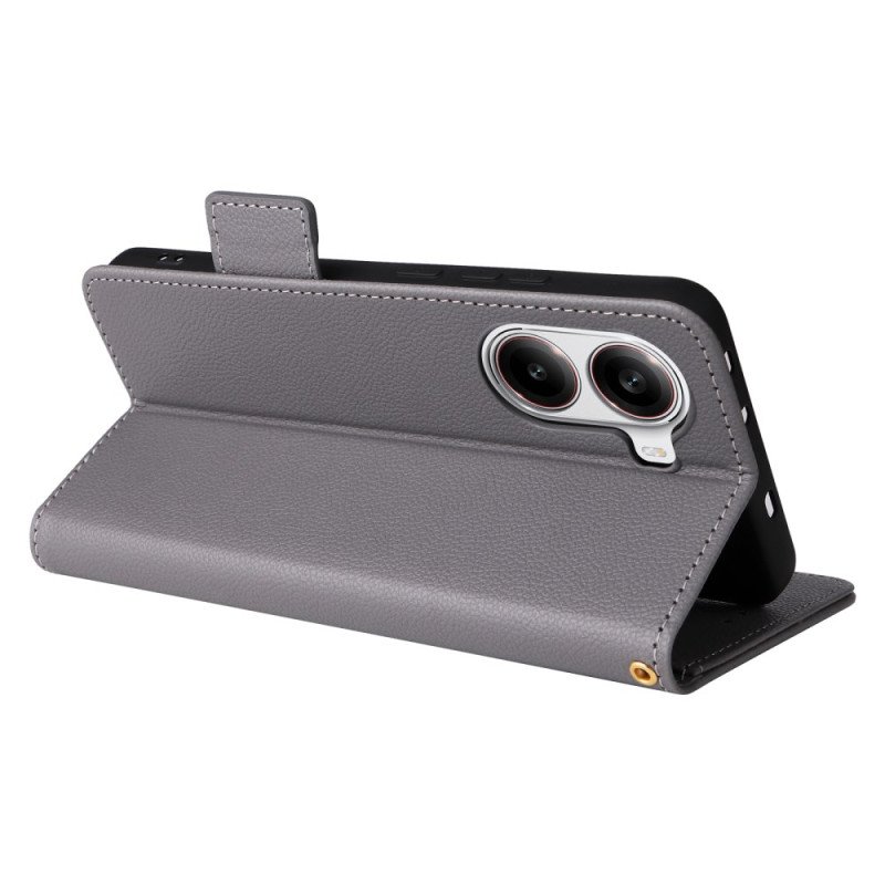 Läderskal Fodral Poco X7 Pro 5g Litchi-konstläder Med Rem