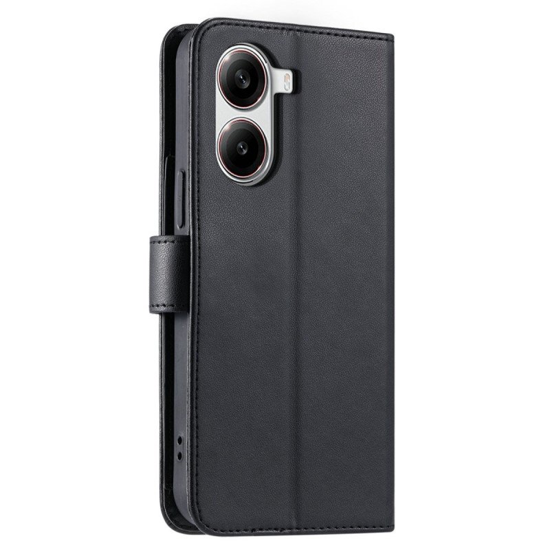 Läderskal Fodral Poco X7 Pro 5g Quiltad Design Med Snodd Och Axelrem