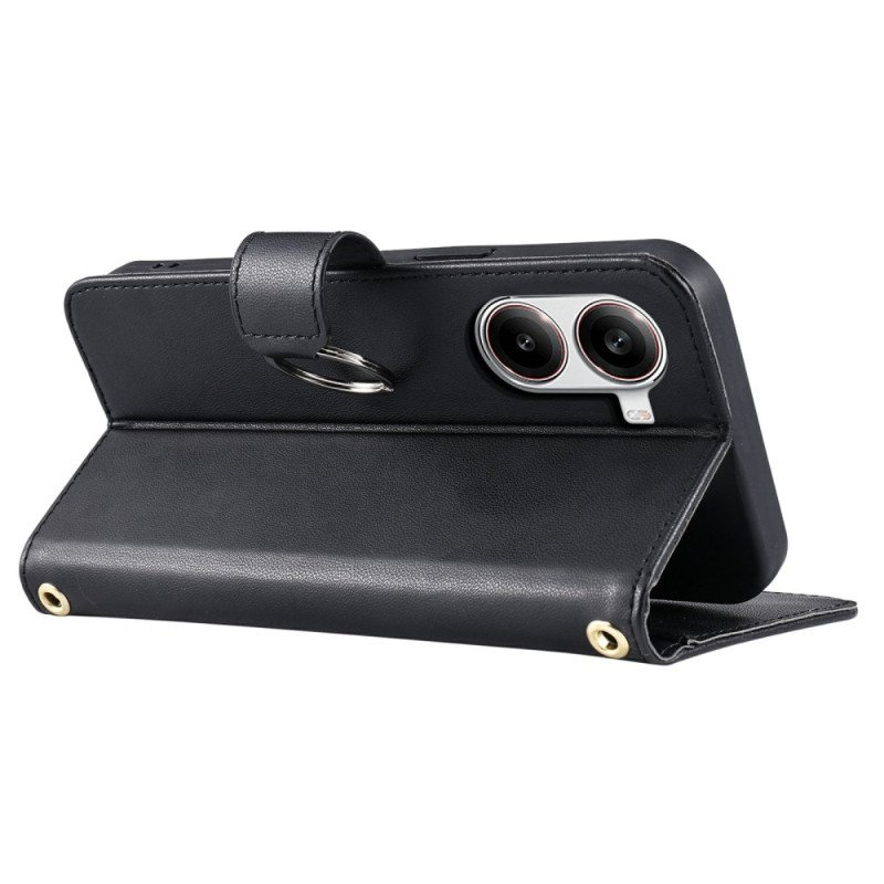 Läderskal Fodral Poco X7 Pro 5g Quiltad Design Med Snodd Och Axelrem