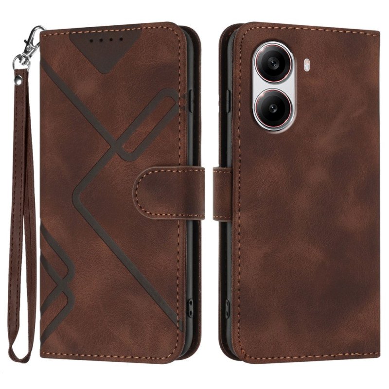 Skyddsfodral Poco X7 Pro 5g Geometriska Linjer Med Rem