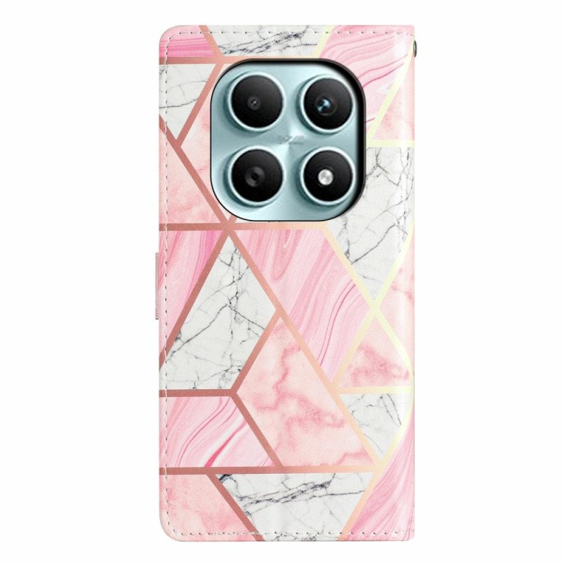 Läderfodral Xiaomi Redmi Note 15 5g Telefonfodral Rosa Marmor