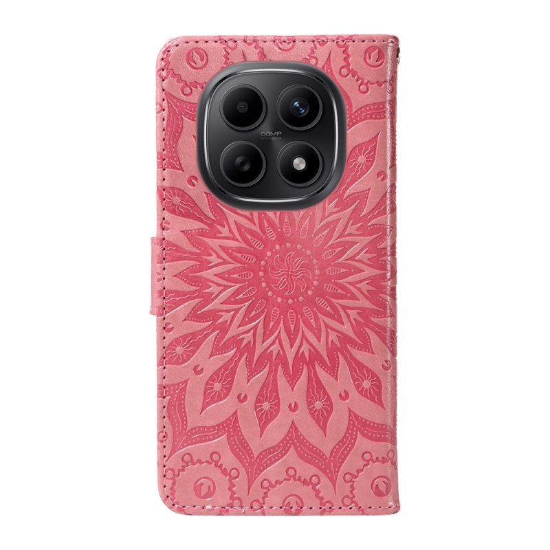 Läderfodral Xiaomi Redmi Note 15 5g Telefonfodral Solrosmönster