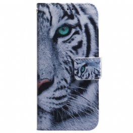 Läderfodral Xiaomi Redmi Note 15 5g Telefonfodral Vit Tiger