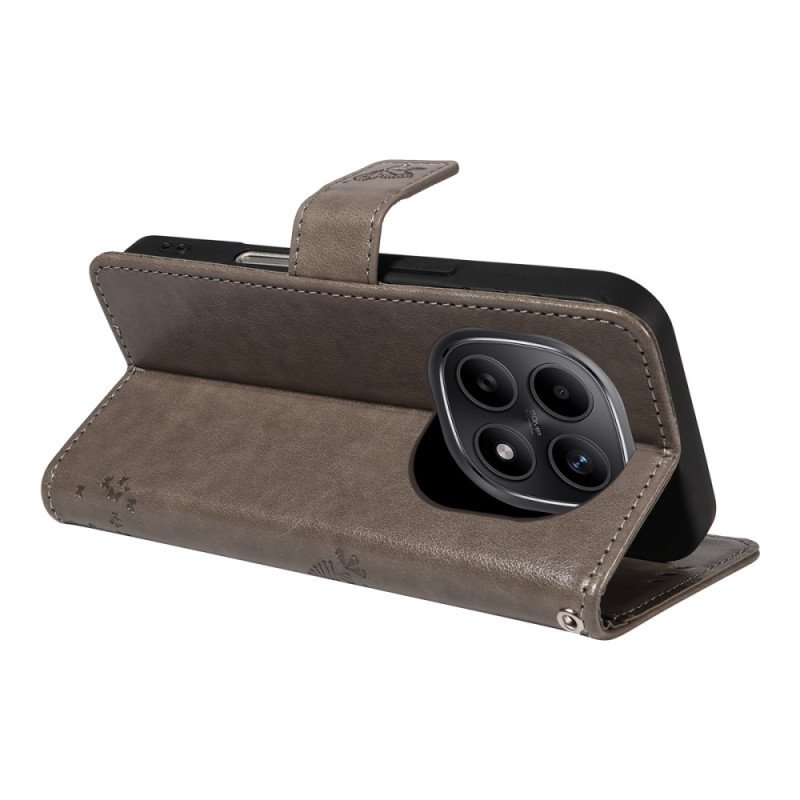 Läderskal Fodral Xiaomi Redmi Note 15 5g Katt- Och Trädmönster